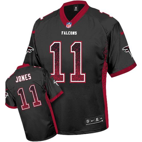Nike Falcons #11 Julio Jones Black Alternate Men's Stitched NFL Elite Drift Fashion Jersey - Click Image to Close